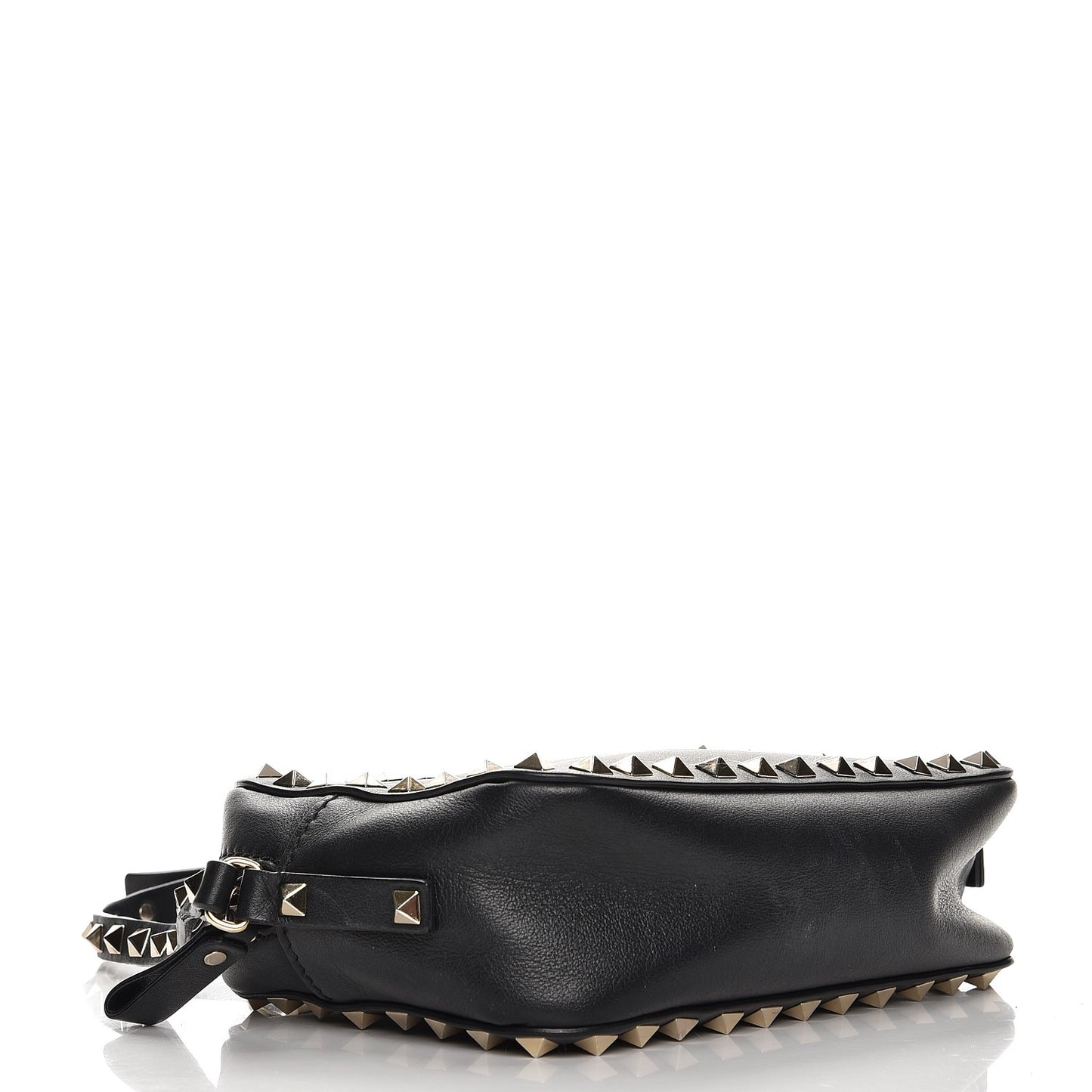 Calfskin Rockstud Camera Crossbody Bag Black
