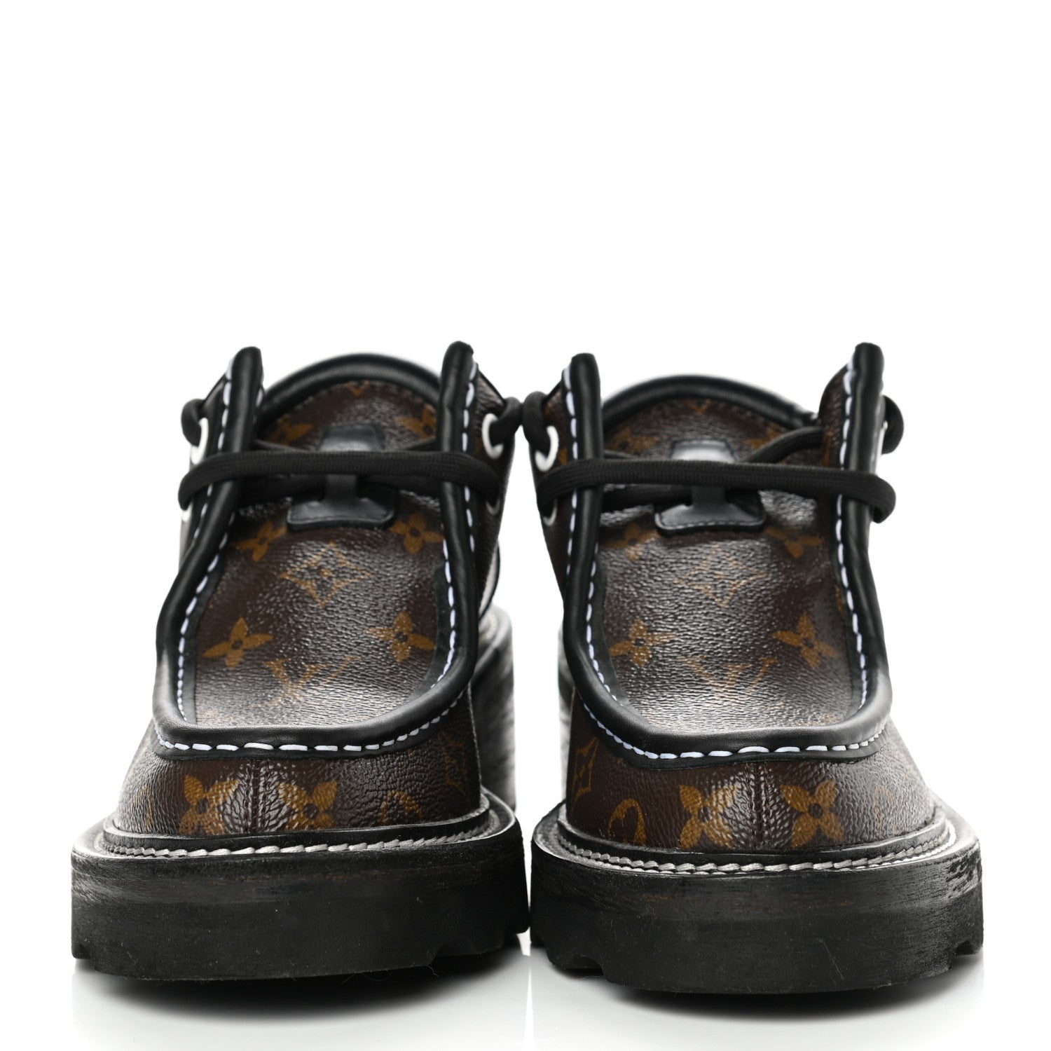 Louis Vuitton Monogram Calfskin Beaubourg Platform Derby Shoes 38 Brown 2 of 9