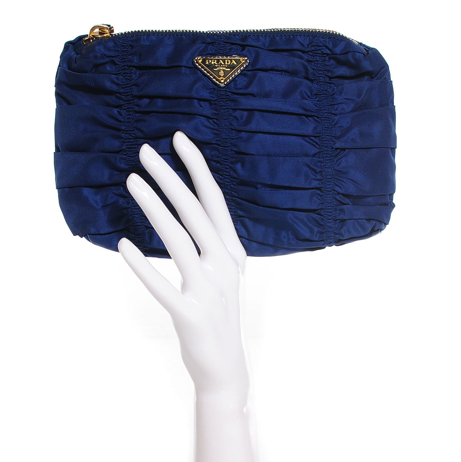 Prada Tessuto Nylon Gaufre Cosmetic Pouch Baltico 2 of 9