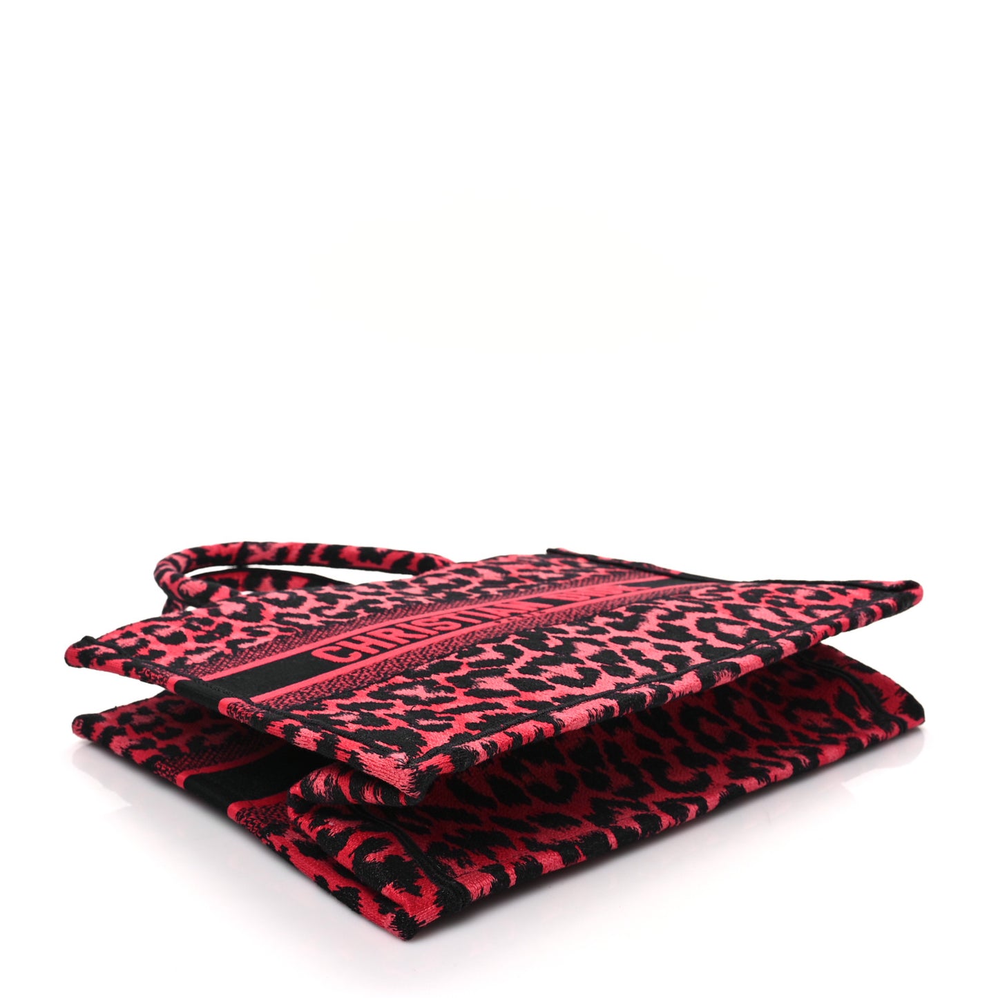 Canvas Mizza Embroidered Medium Leopard Book Tote Fuchsia Multicolor