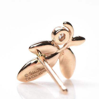 Tiffany 18K Rose Gold Diamond Paloma Picasso Olive Leaf Earrings 3 of 4