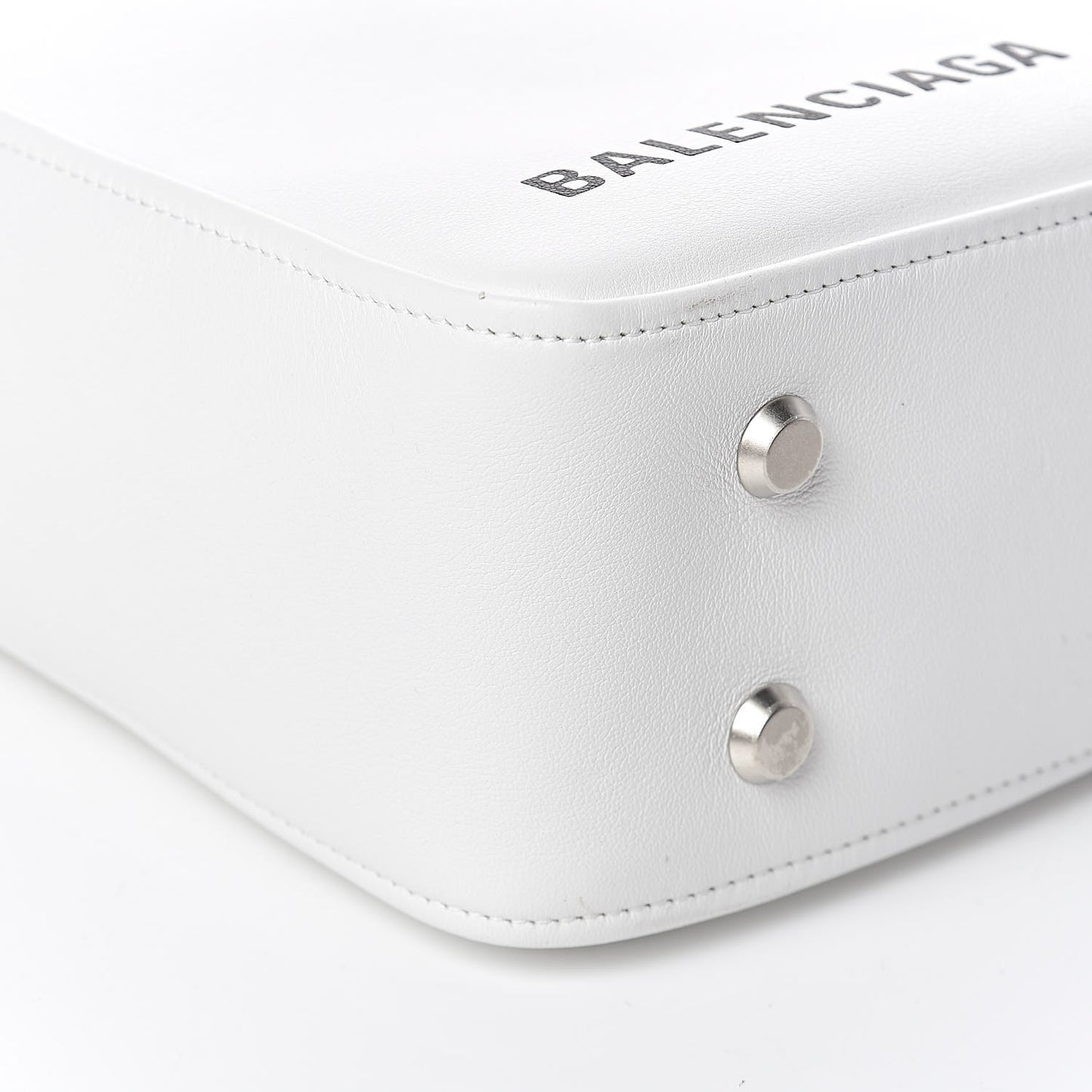 Calfskin S Triangle Duffle White
