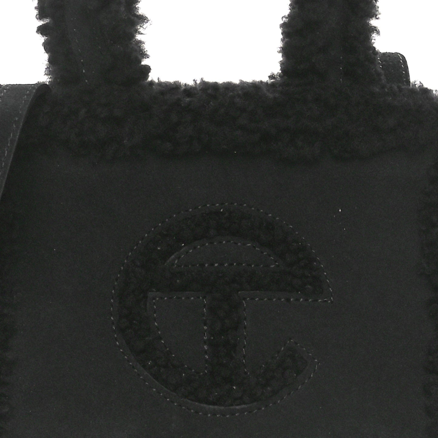 X UGG Suede Shearling Small Shopping Bag Black