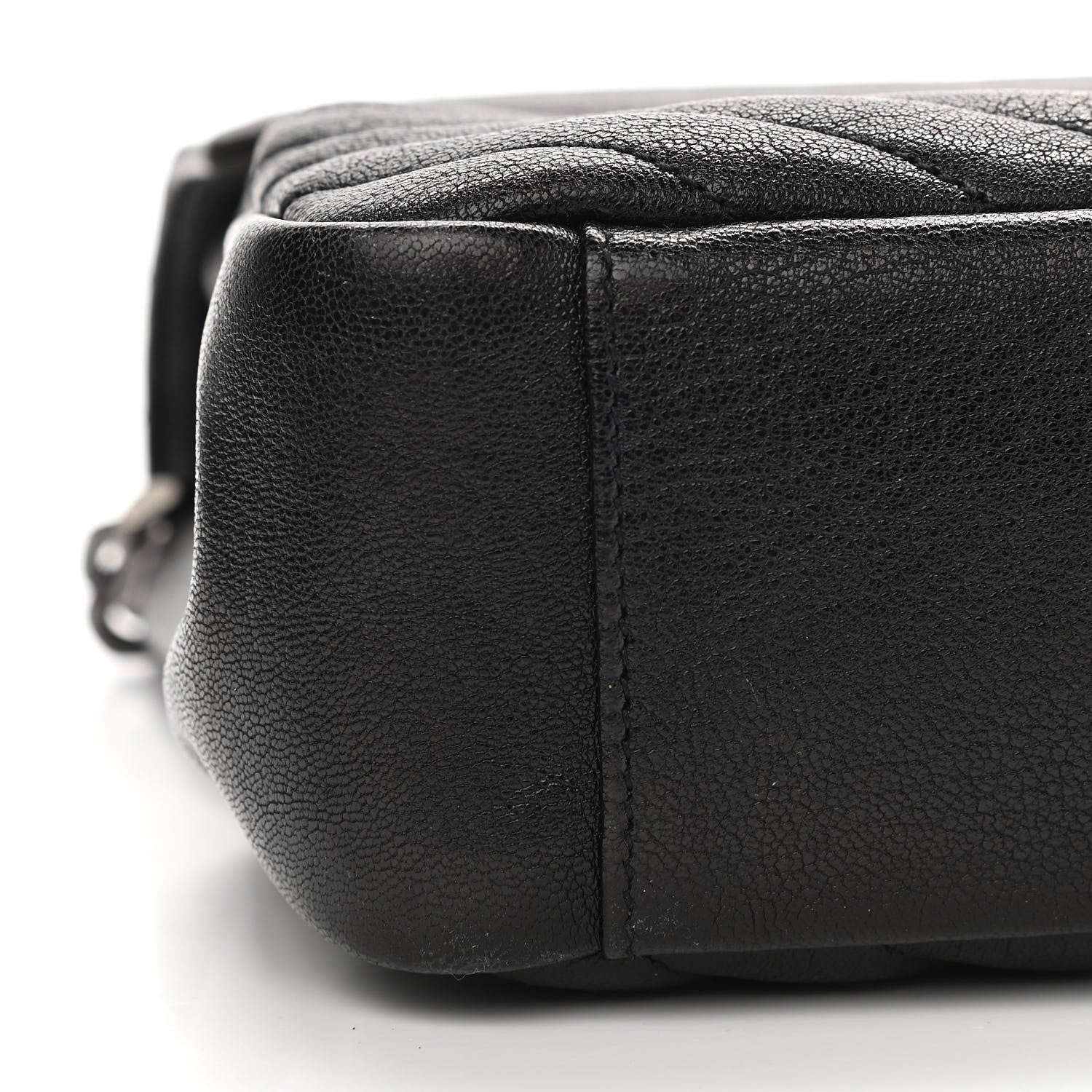Saint Laurent Sheepskin Matelasse Chevron Monogram Large College Satchel Black 10 of 16