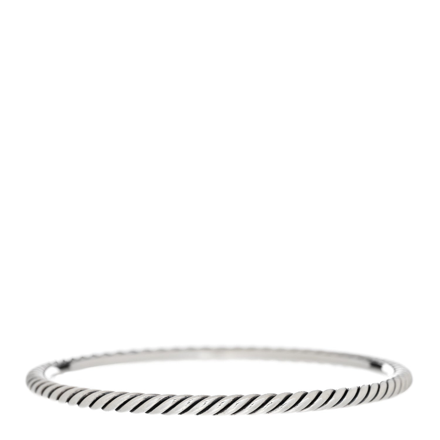 David Yurman Sterling Silver 3.5mm Cable Classics Bangle Bracelet 1 of 3