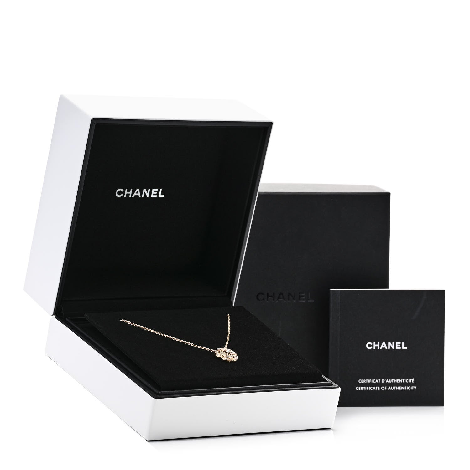 Chanel 18K Yellow Gold Diamond Bouton de Camelia Pendant Necklace 6 of 6