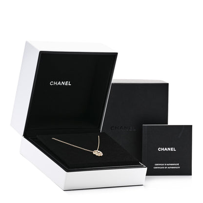 Chanel 18K Yellow Gold Diamond Bouton de Camelia Pendant Necklace 6 of 6