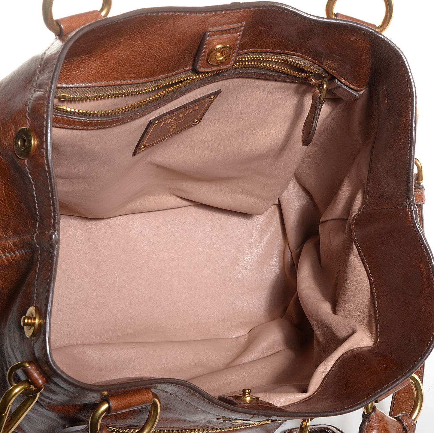Vitello Shine Convertible Satchel Palissandro