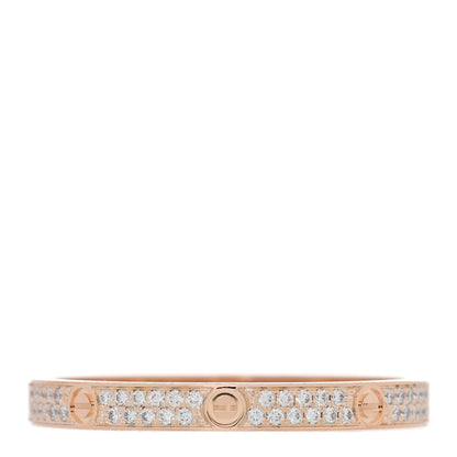 Cartier 18K Pink Gold Diamond 2.6mm LOVE Paved Band Ring 61 9.5 1 of 4