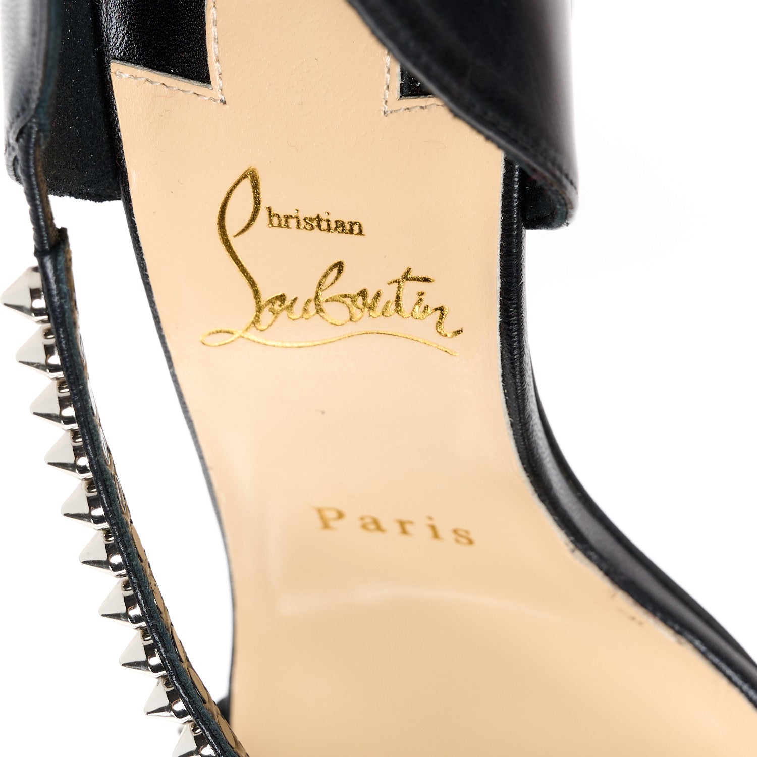 Christian Louboutin Kid Spiked So Spike 100 Sandals 36.5 Black 7 of 9