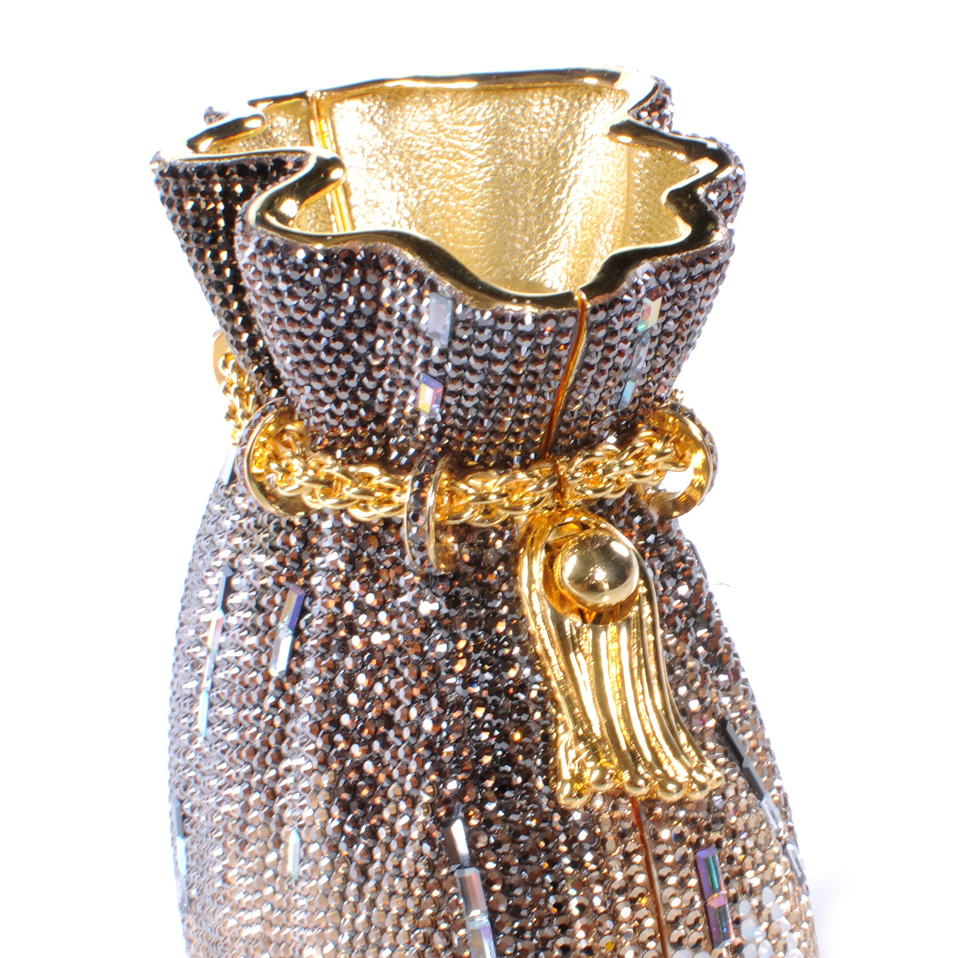 Judith Leiber Swarovski Crystal Igloo Pattern Pouch Minaudiere Evening Bag 6 of 8