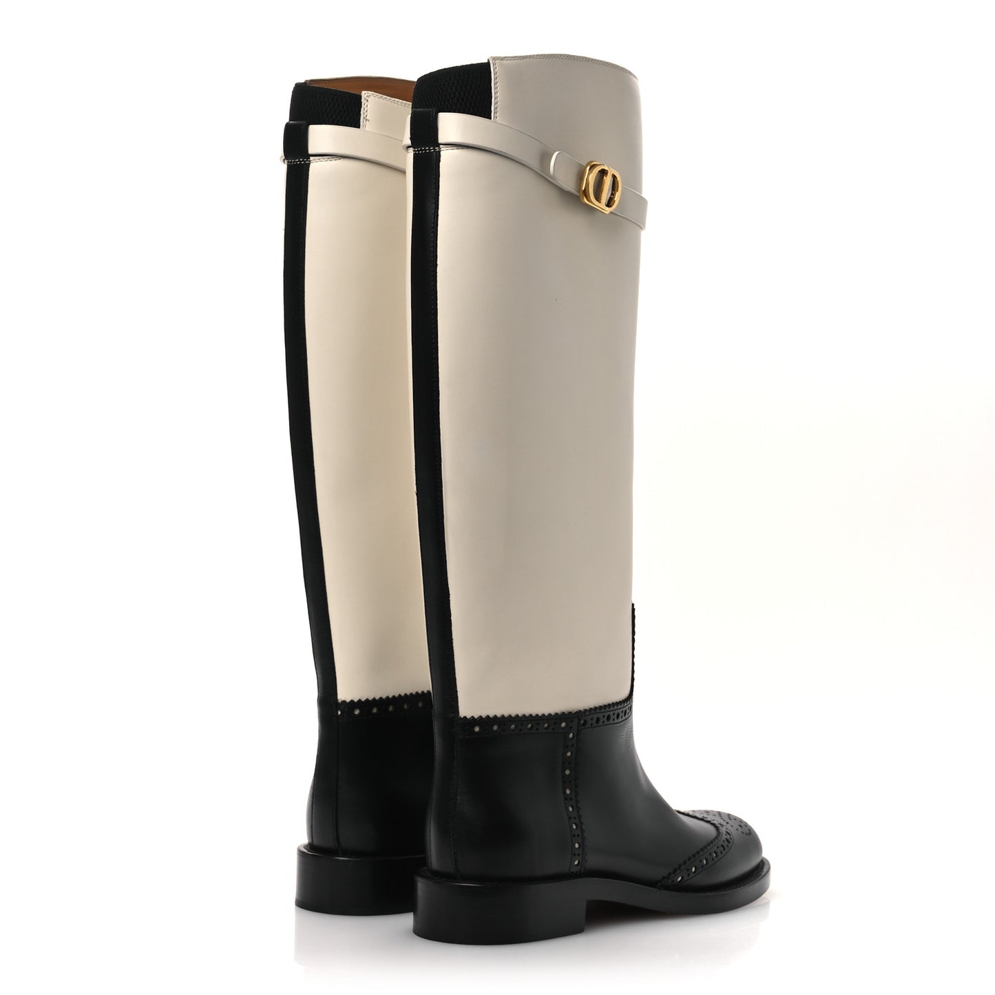 Calfskin Empreinte High Boot 38 White Black