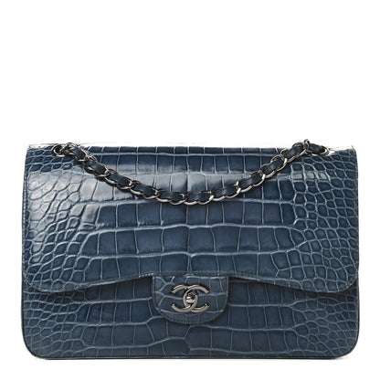 Chanel Alligator Jumbo Double Flap Blue 1 of 13