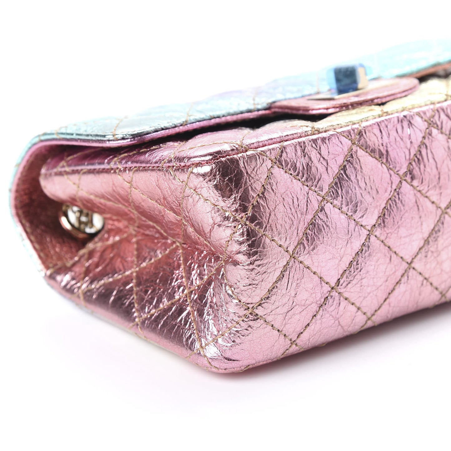 Metallic Goatskin Quilted Mini 2.55 Reissue Flap Multicolor