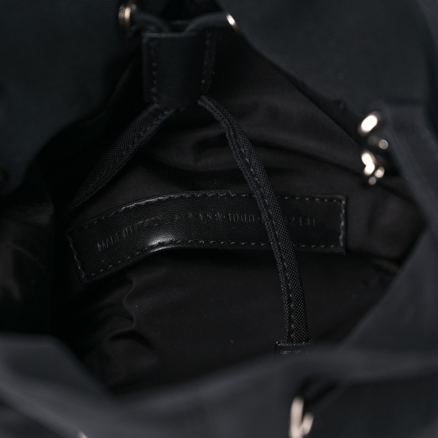 Balenciaga Recycled Sport Nylon Logo Embroidered Wheel Drawstring Bucket Bag XS Black 7 of 10