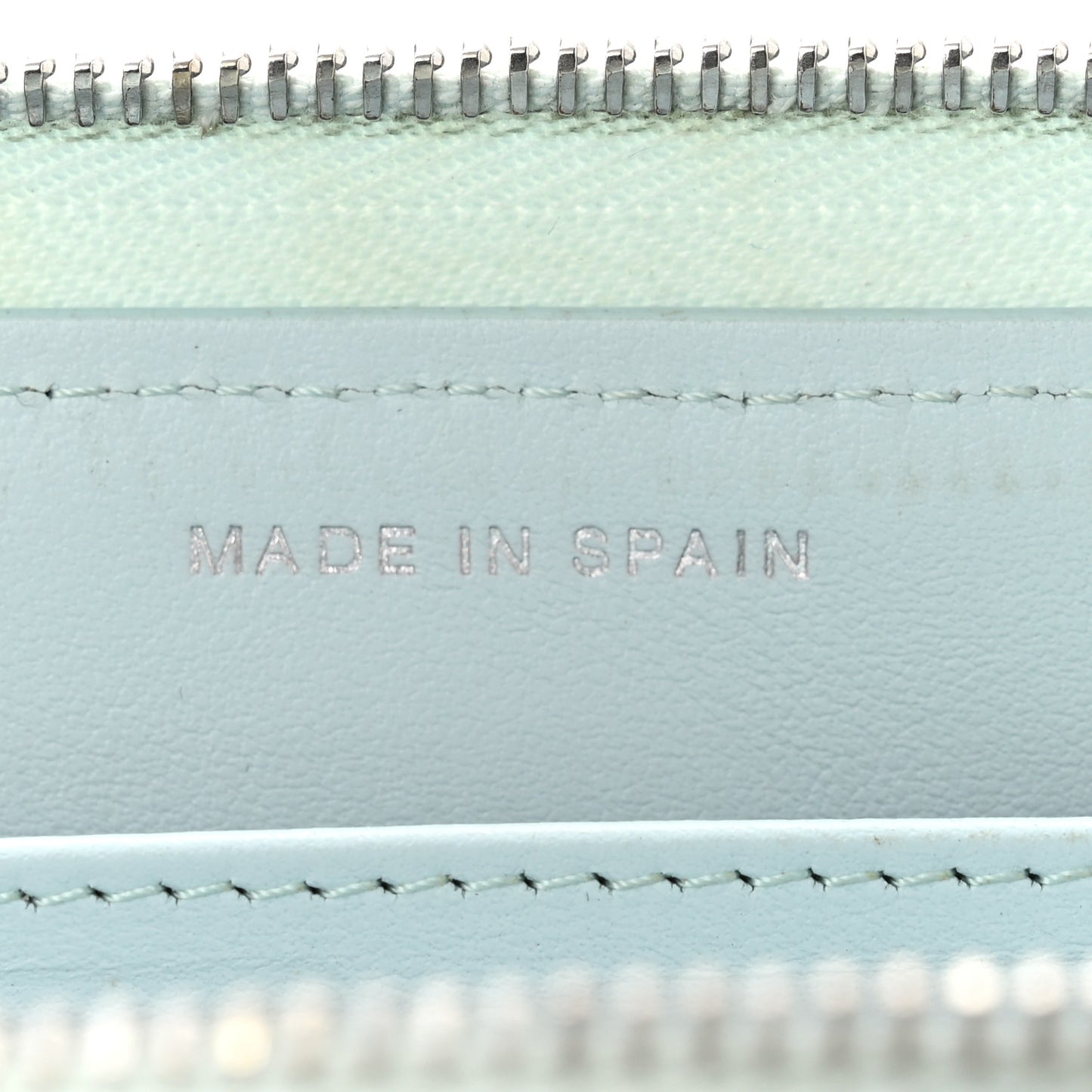 Caviar Quilted Large Gusset Zip Around Wallet Light Blue