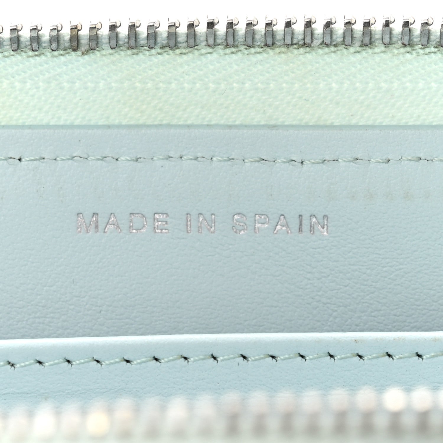 Chanel Caviar Quilted Large Gusset Zip Around Wallet Light Blue 7 of 9