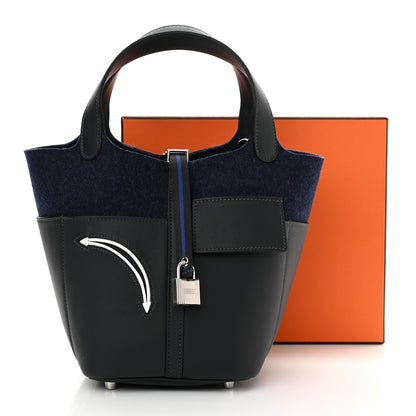 Hermes Wool Felt Swift Go Team Picotin Lock 18 Caban Bleu Nuit 11 of 11