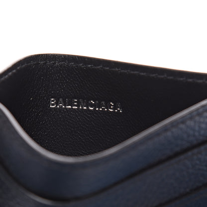Balenciaga Grained Calfskin Logo Cash Rounded Card Holder Black White 4 of 5