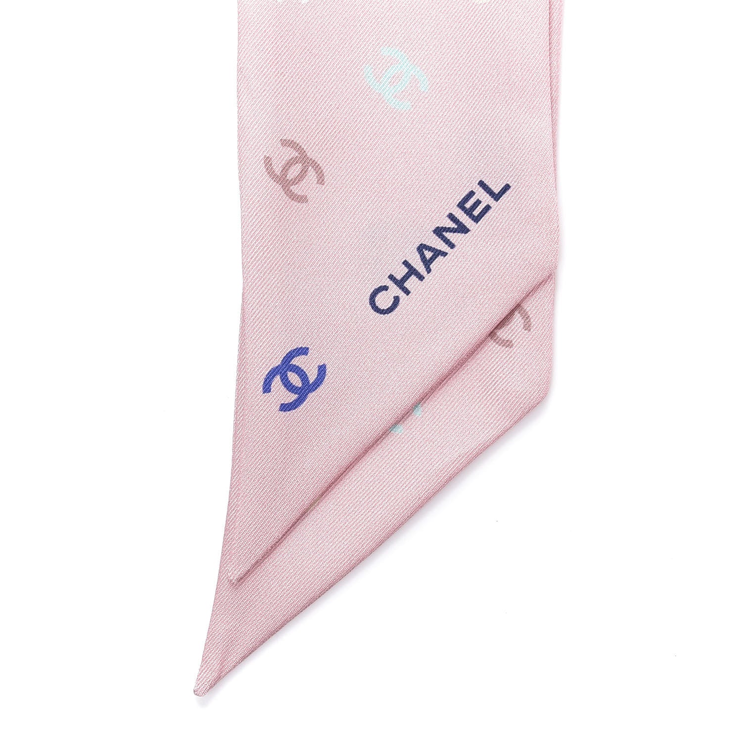 Chanel Silk Heart CC Slim Bandeau Scarf Pink 3 of 4