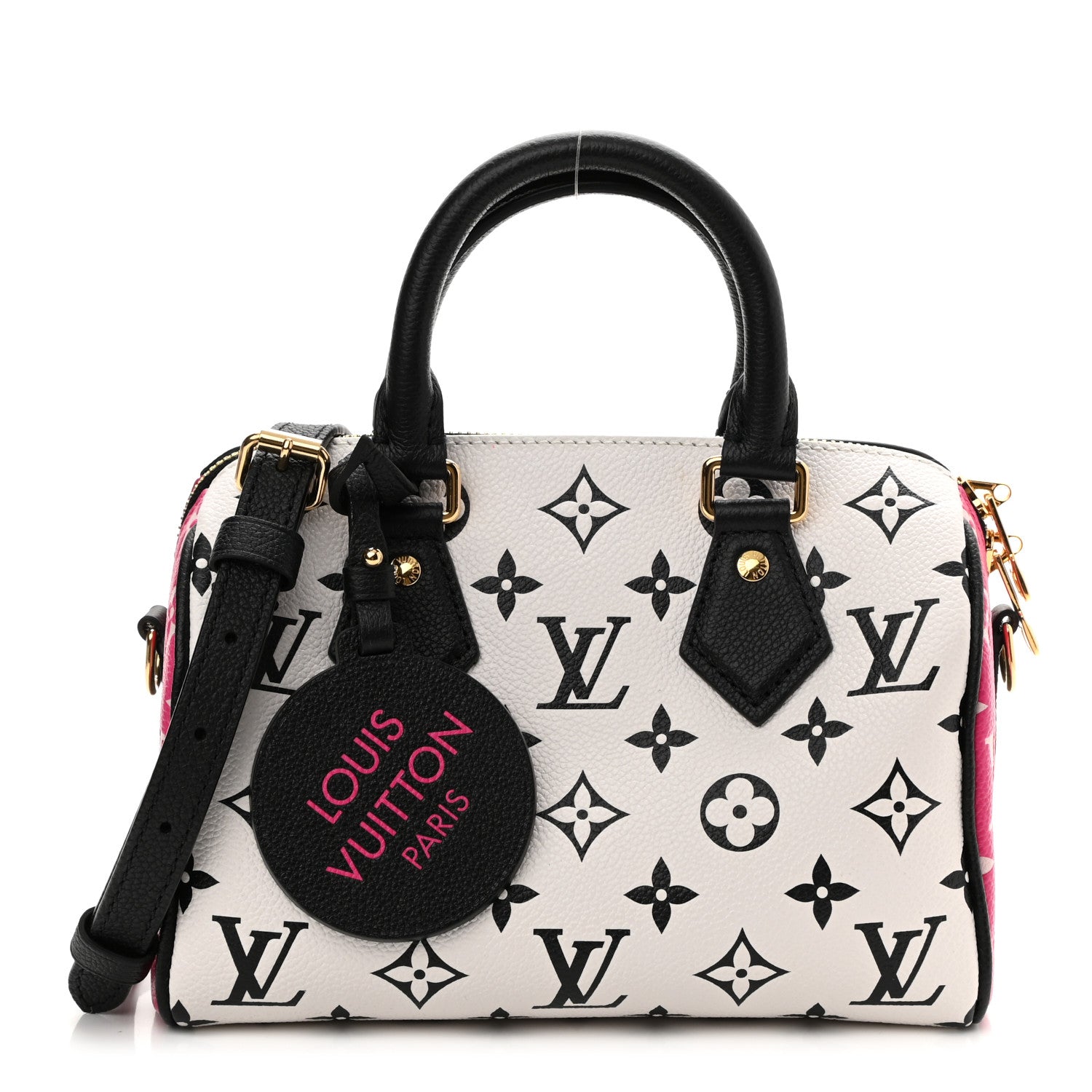 Louis Vuitton Empreinte Monogram Spring in the City Speedy Bandouliere 20 Black White Pink 1 of 8