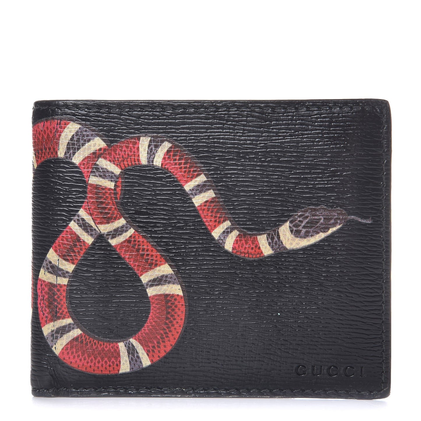 Shangai Calfskin Kingsnake Bi-Fold Wallet Black