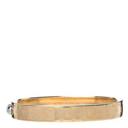 Louis Vuitton Brass Monogram Nanogram Cuff M Gold 1 of 7