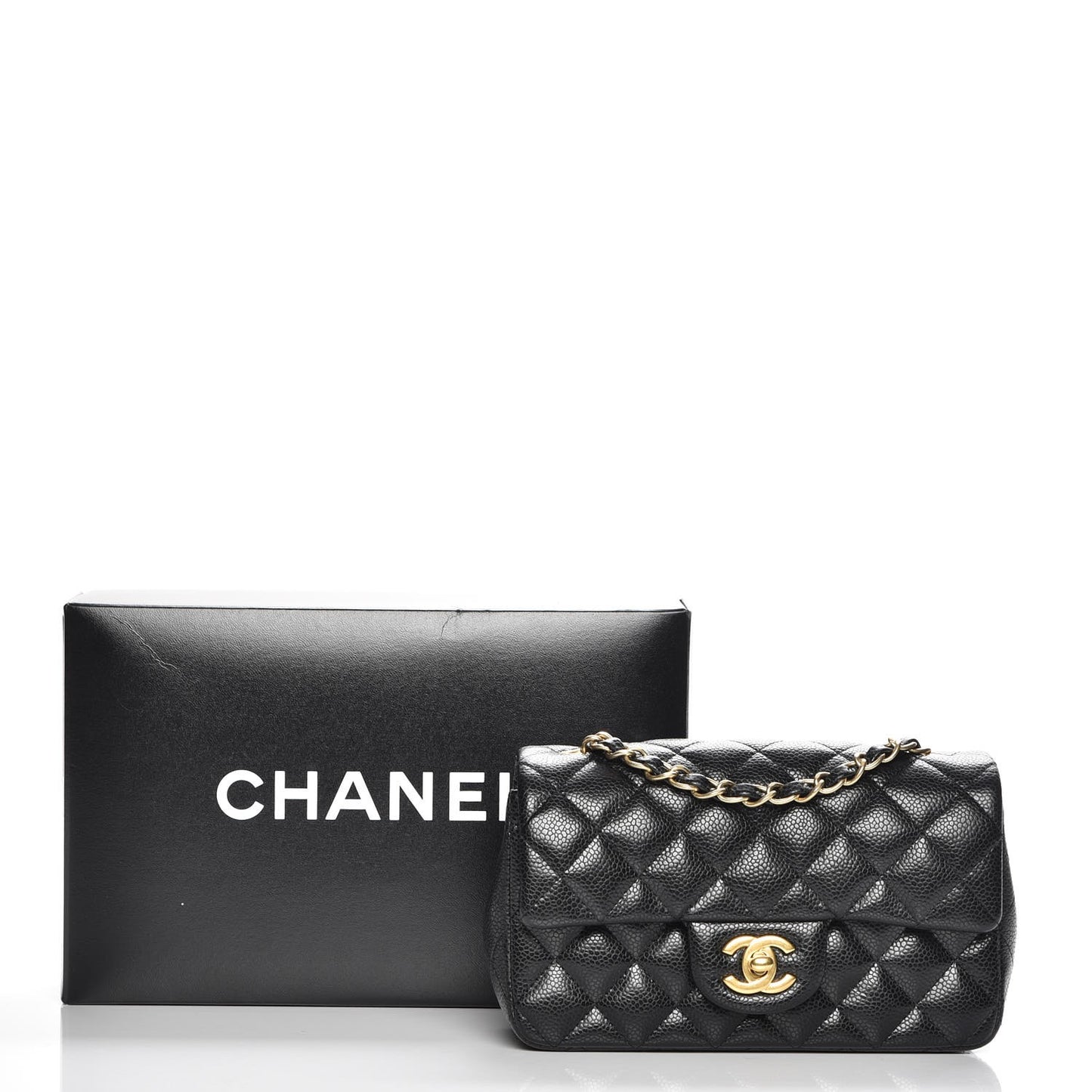 Caviar Quilted Mini Rectangular Flap Black