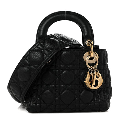 Christian Dior Calfskin Cannage Mini Lady Dior Black 2 of 17