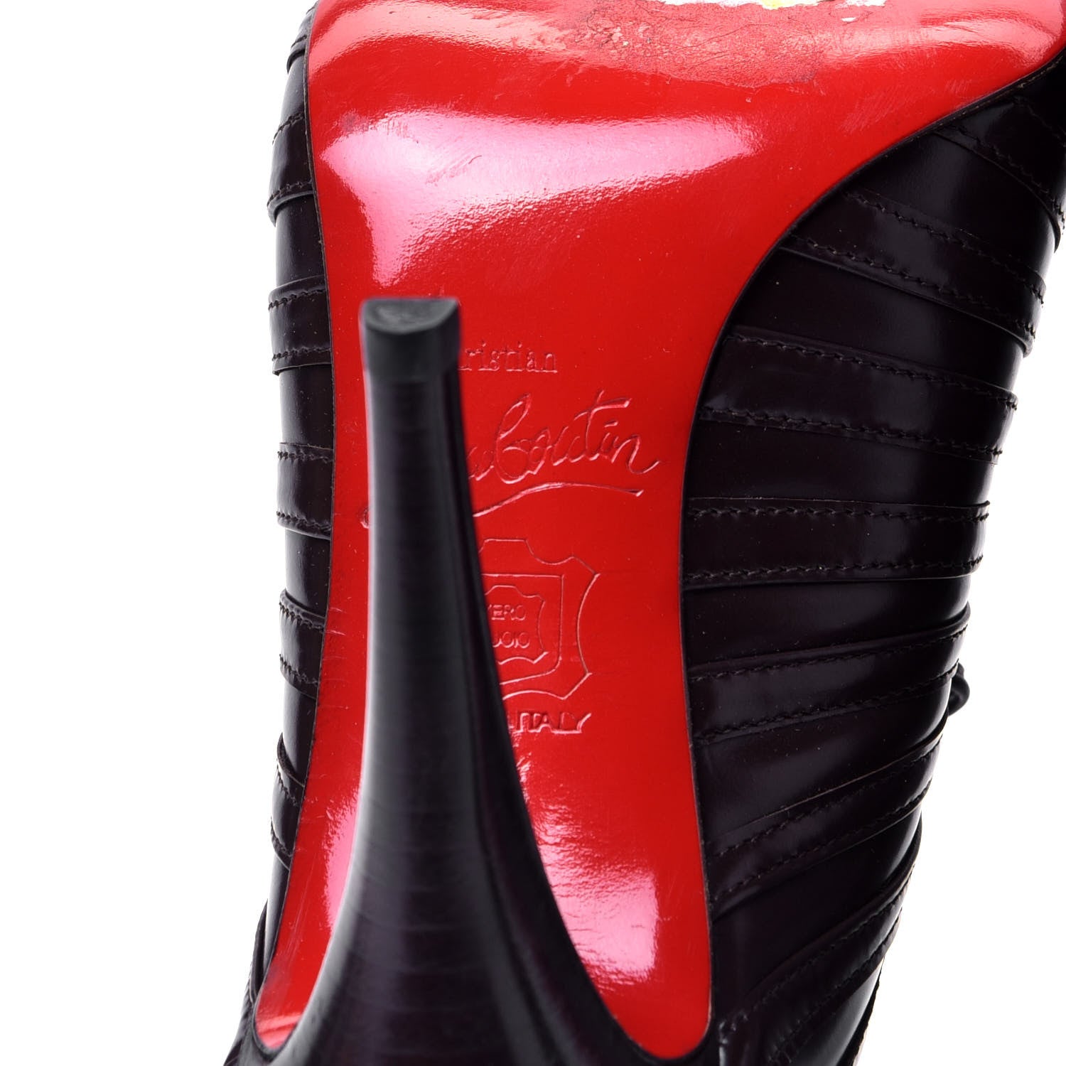 Christian Louboutin Calfskin Inverness Apollo 100 Booties 36 Brown 8 of 10
