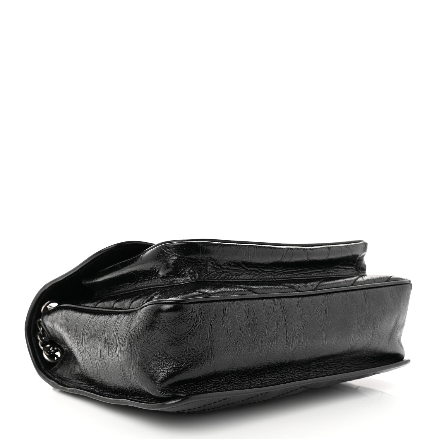 Saint Laurent Crinkled Calfskin Matelasse Monogram Large Niki Chain Satchel Black 4 of 12