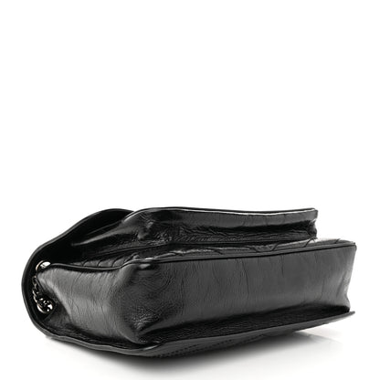 Saint Laurent Crinkled Calfskin Matelasse Monogram Large Niki Chain Satchel Black 4 of 12