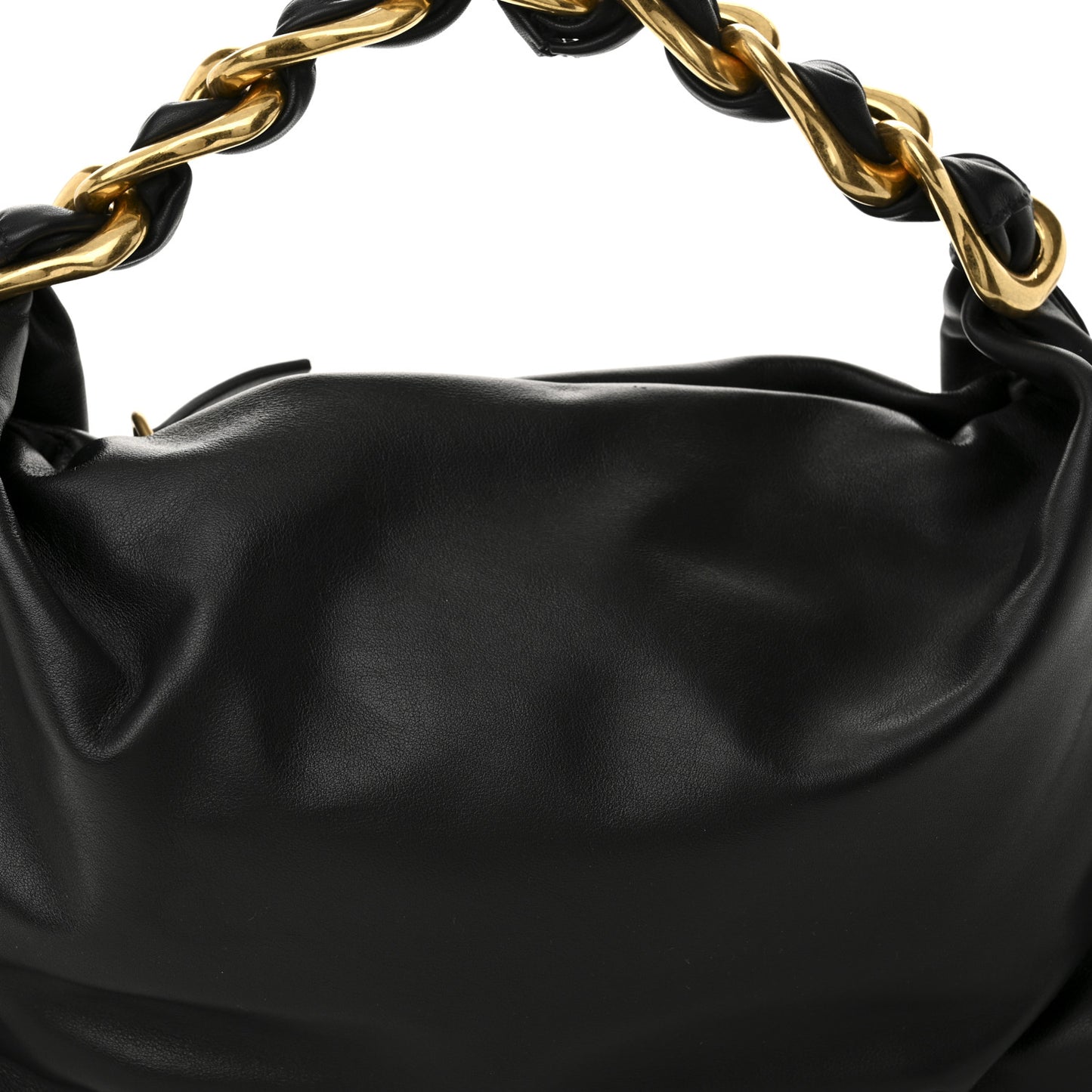 Calfskin Small Swan Chain Shoulder Bag Black