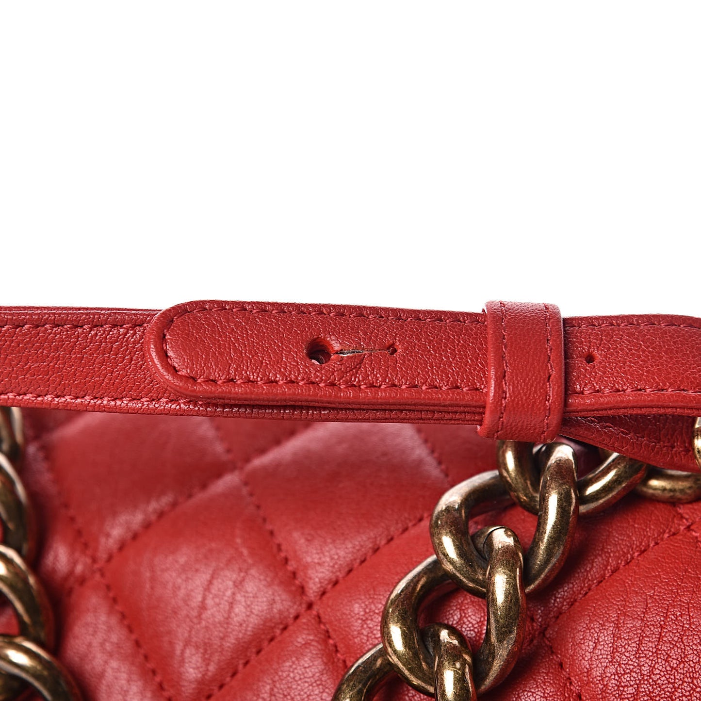 Shiny Sheepskin Quilted Large Trapezio Flap Red