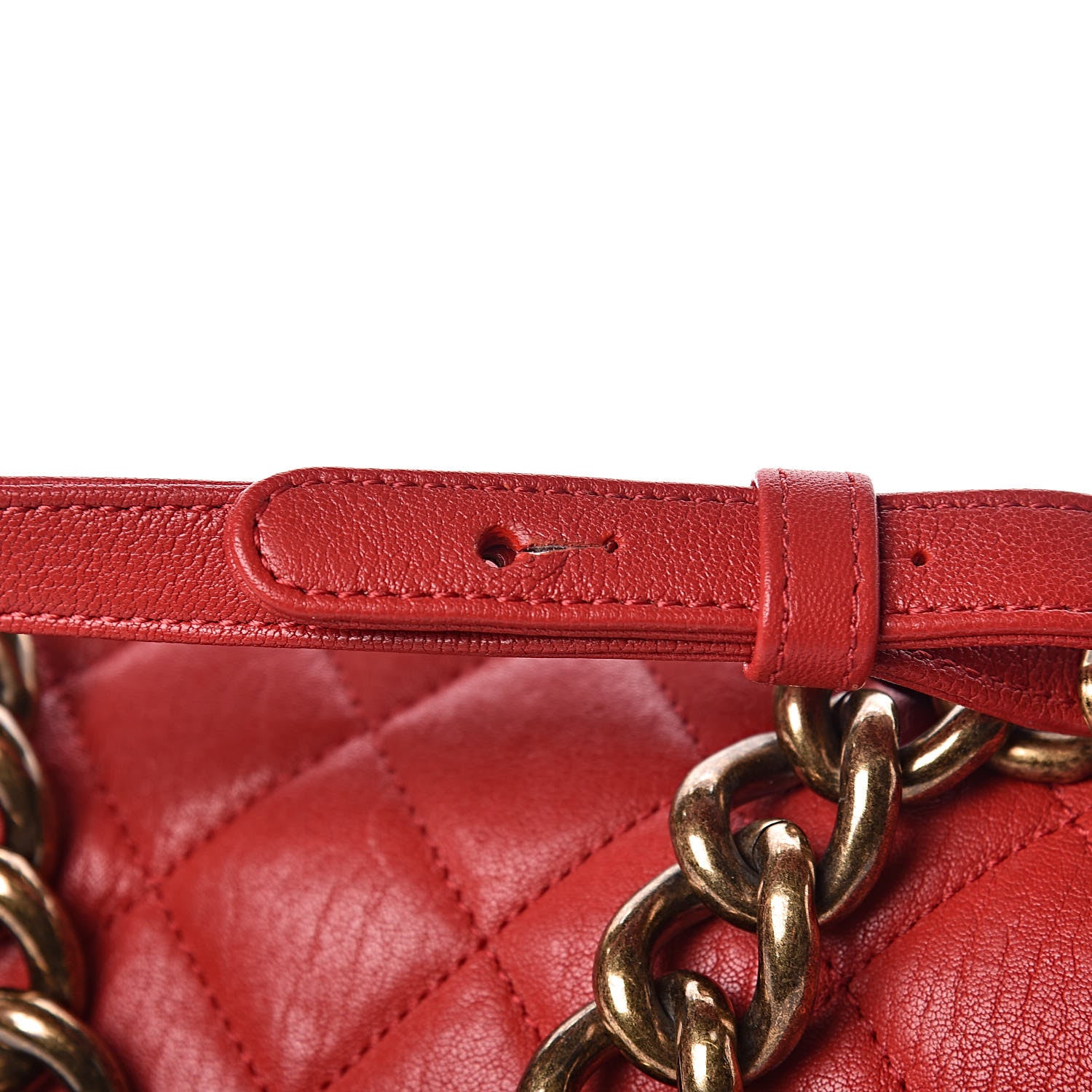 Chanel Shiny Sheepskin Quilted Large Trapezio Flap Red 10 of 15