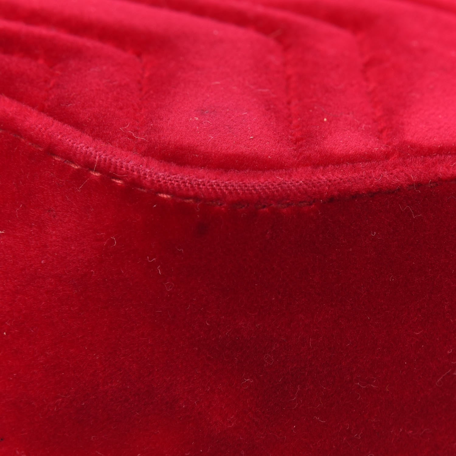 Gucci Velvet Matelasse Mini GG Marmont Shoulder Bag Hibiscus Red 17 of 24
