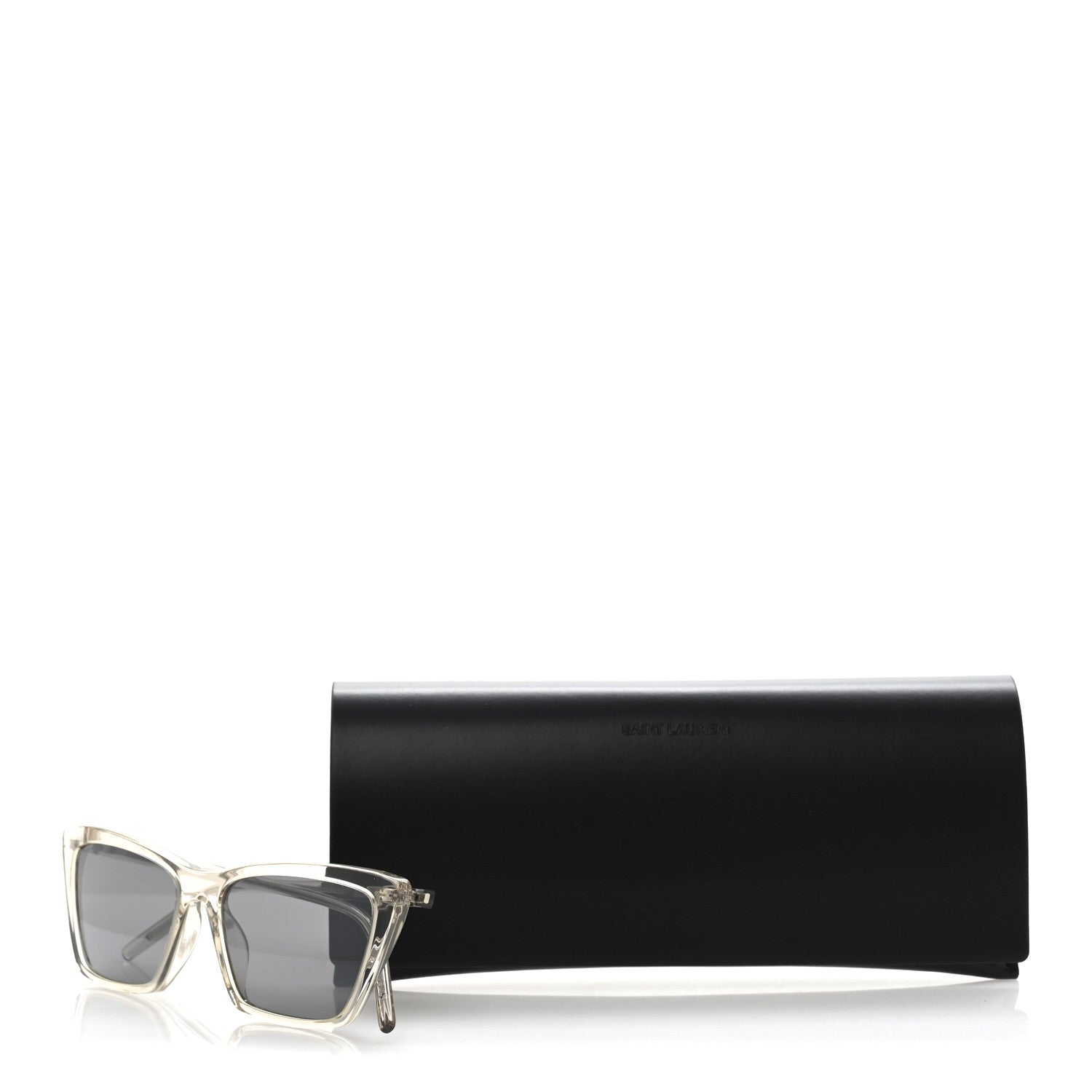 Saint Laurent Acetate Cat Eye Mica Thin SL 737 Sunglasses Translucent Beige 8 of 8