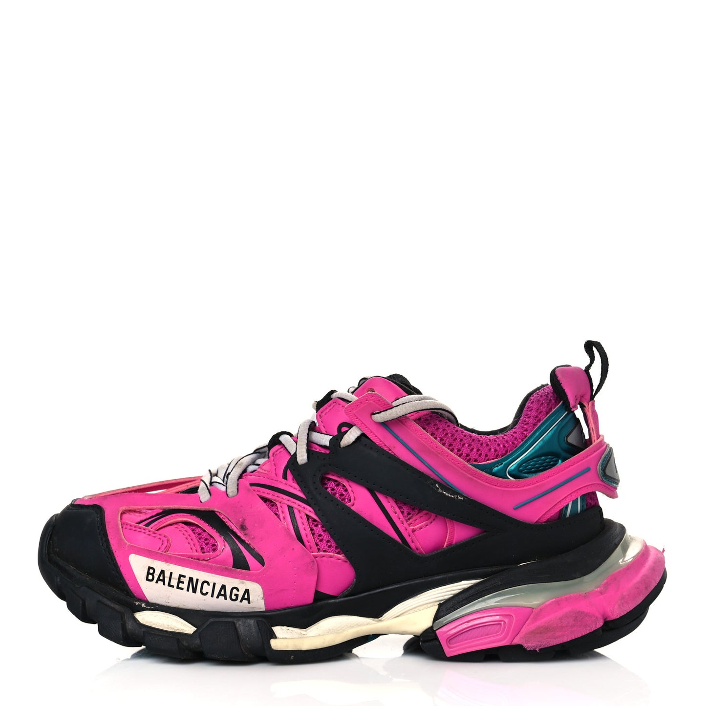 Mesh Fabric Womens Track Sneakers 37 Pink Black