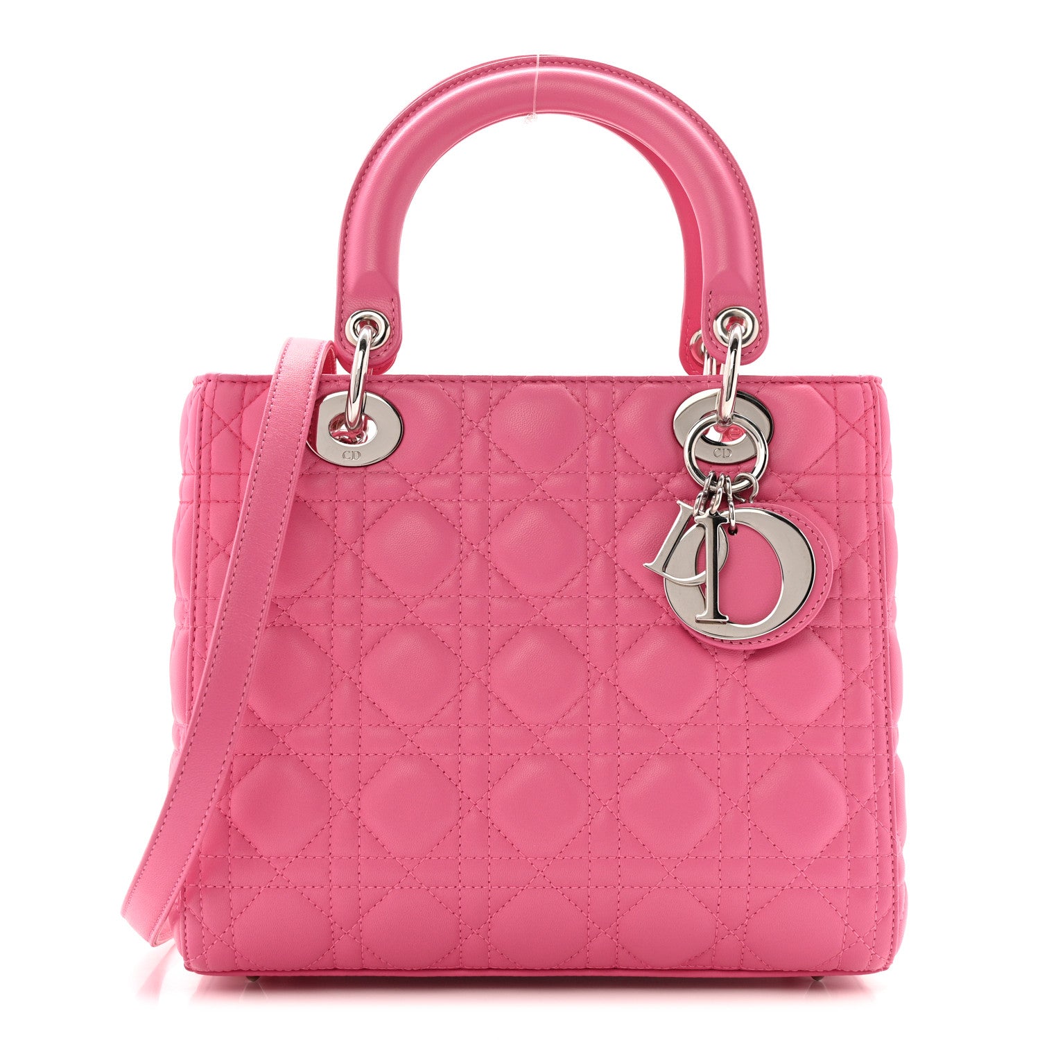 Christian Dior Lambskin Cannage Medium Lady Dior Fuchsia 1 of 12