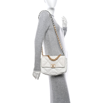 Chanel Lambskin Quilted Medium Chanel 19 Flap White 3 of 11