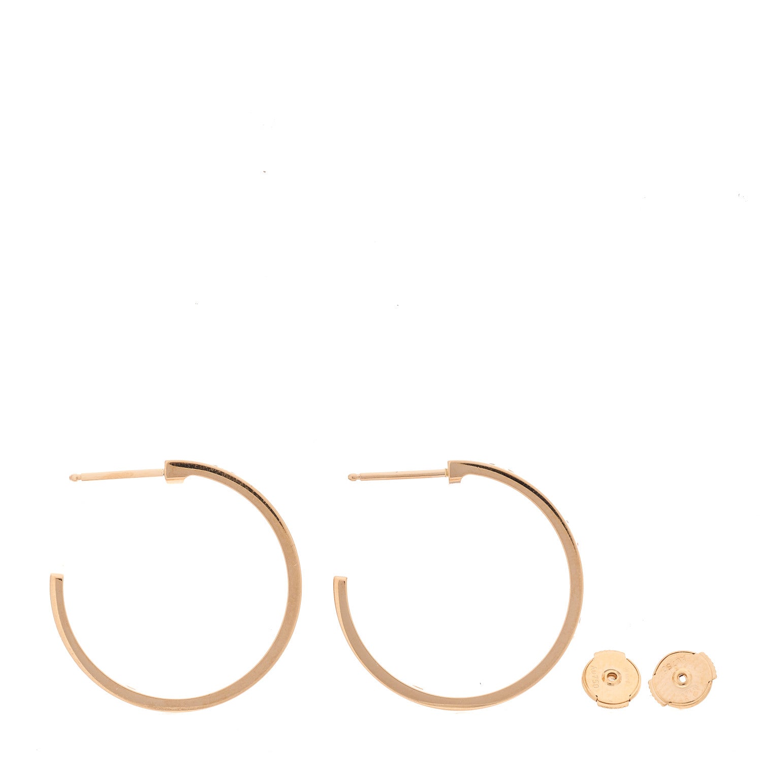 Cartier 18K Pink Gold 3 Diamond 3.5mm LOVE Hoop Earrings 3 of 4