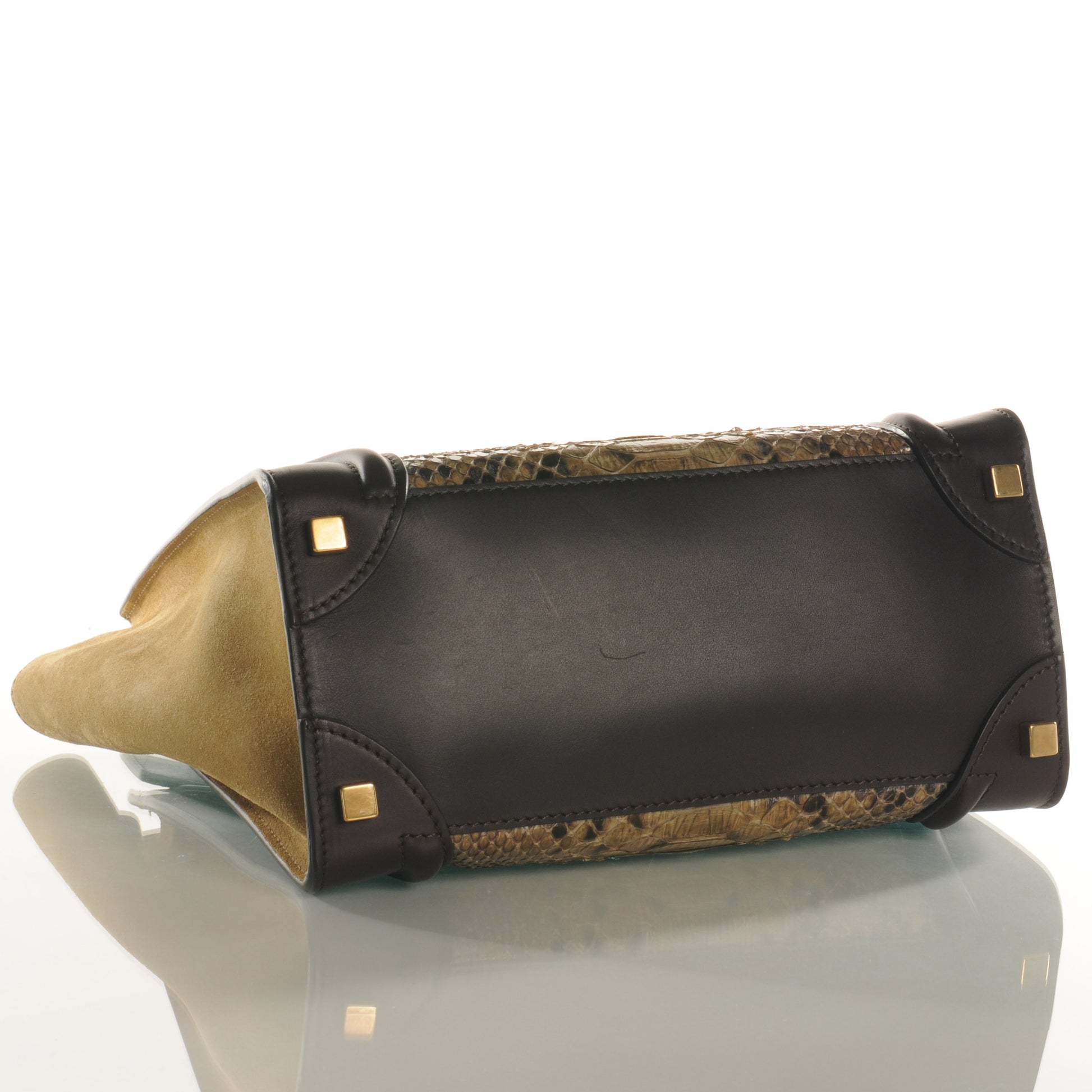 Celine Python Suede Micro Luggage Khaki 4 of 8