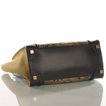 Celine Python Suede Micro Luggage Khaki 4 of 8
