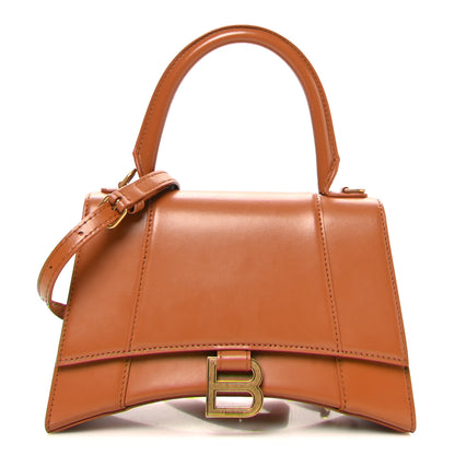 Balenciaga Shiny Box Calfskin Small Hourglass Top Handle Bag Camel 1 of 10