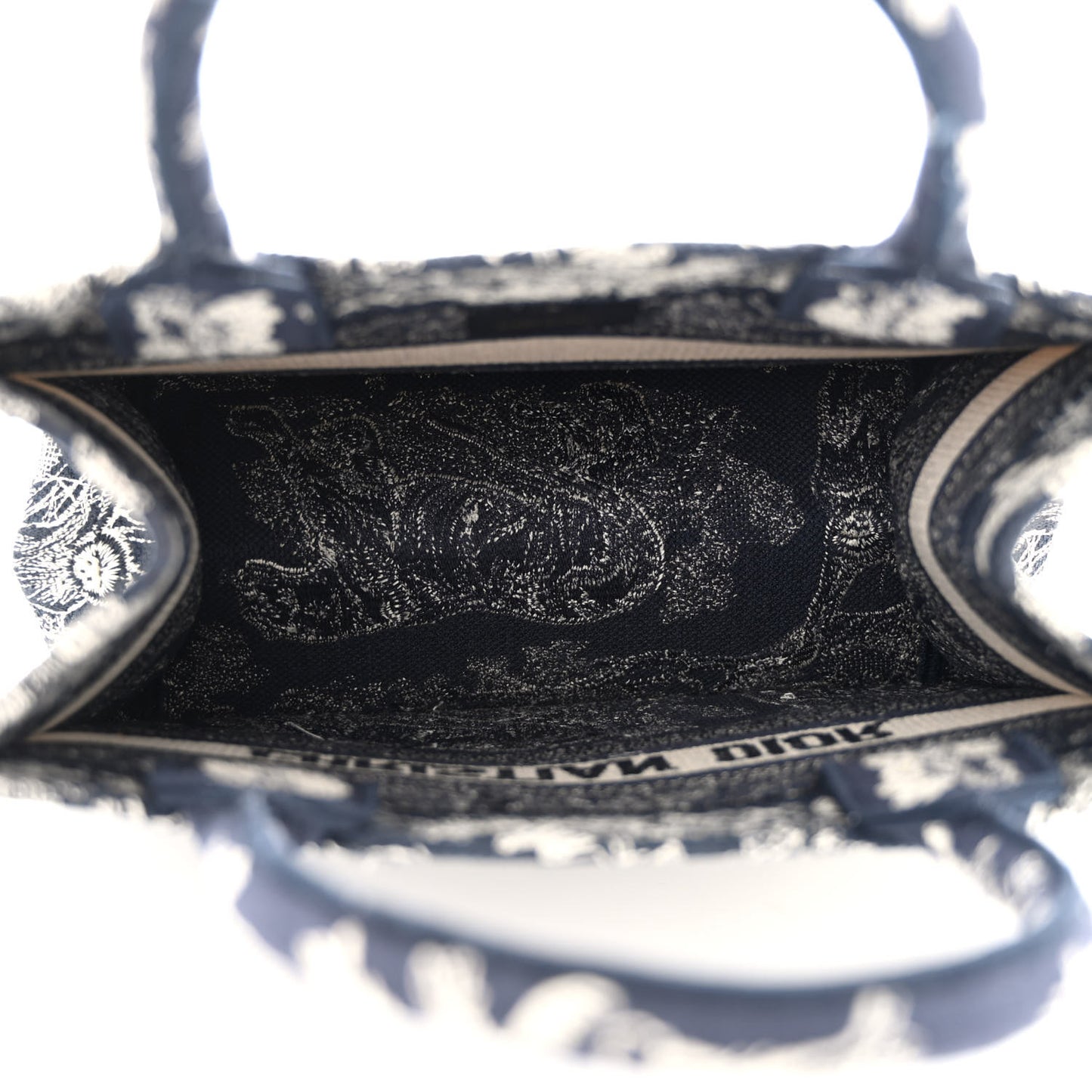 Canvas Embroidered Small Dioriviera Toile De Jouy Book Tote Blue