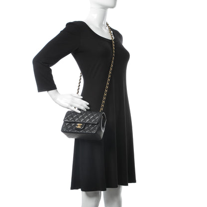 Chanel Lambskin Quilted Mini Rectangular Flap Black 2 of 8