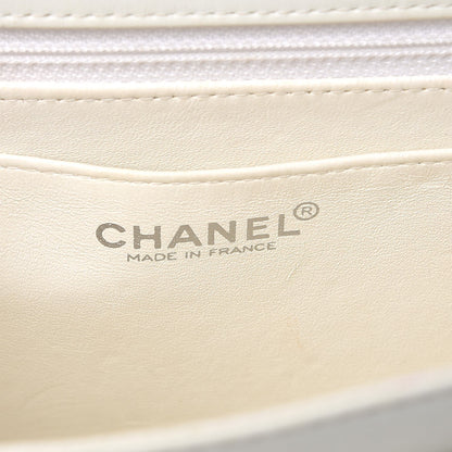 Chanel Patent Square Quilted Small Flap White Black 6 of 12