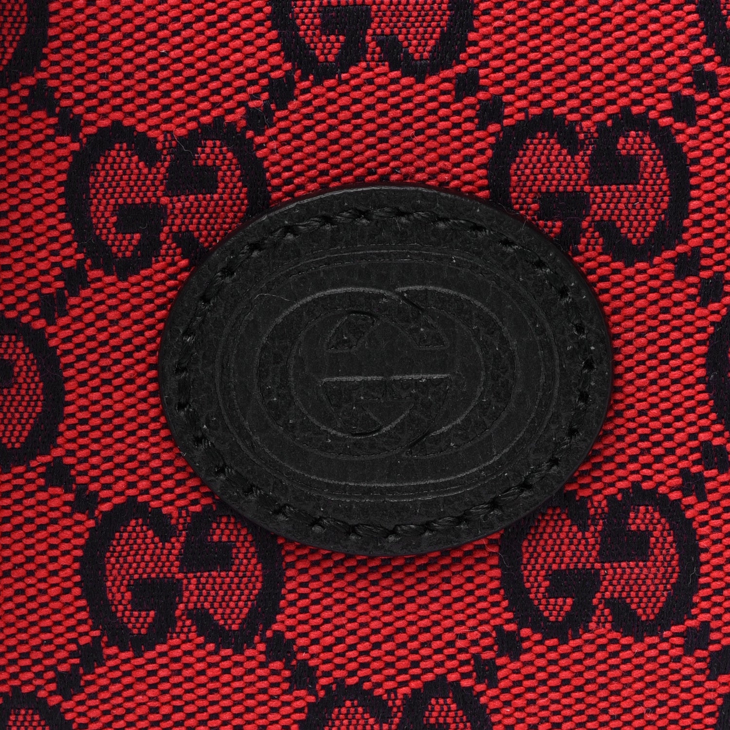 Gucci Monogram Multicolor Textured Calfskin Retro Interlocking G Round Shoulder Bag Red Blue 11 of 13