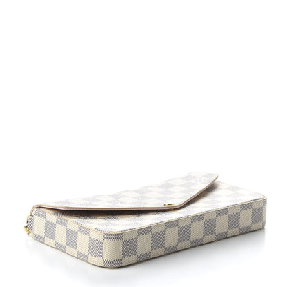 Louis Vuitton Damier Azur Pochette Felicie Chain Wallet Rose Ballerine 4 of 10