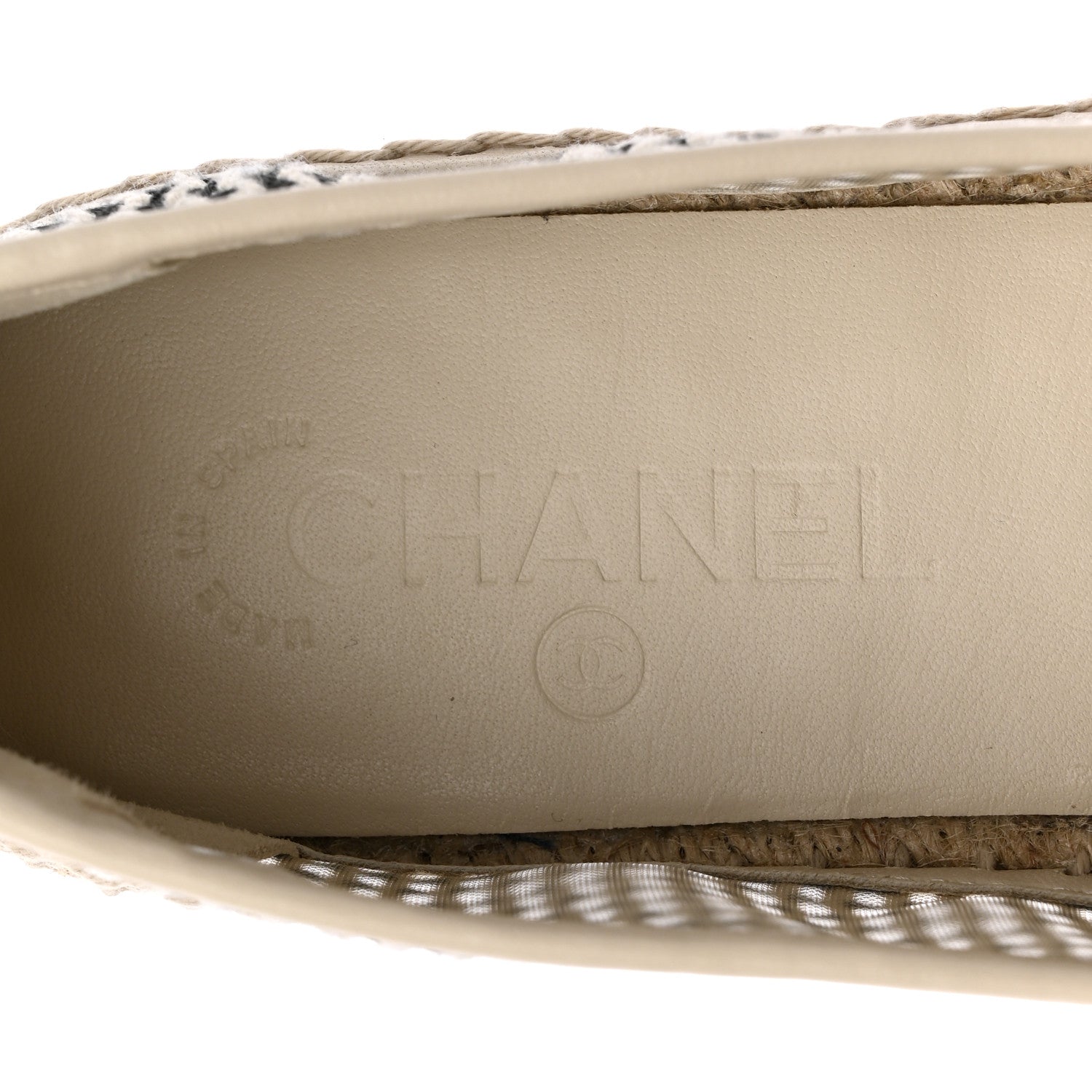 Chanel Mesh Grosgrain CC Espadrilles 41 Beige Black 7 of 8